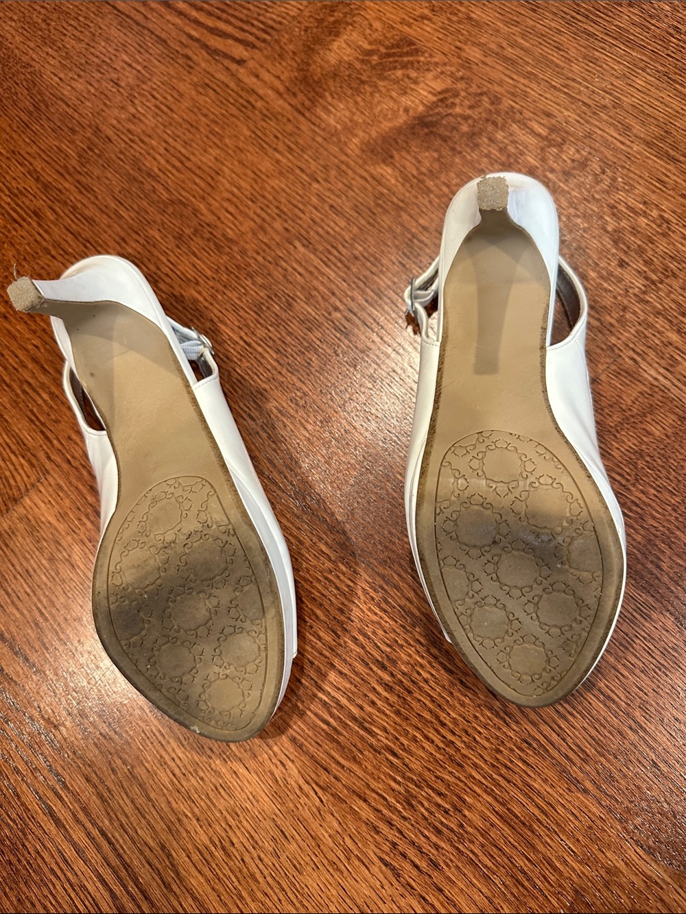 Rampage White Patent Slingback Peep-Toe Heels - Picture 5 of 7